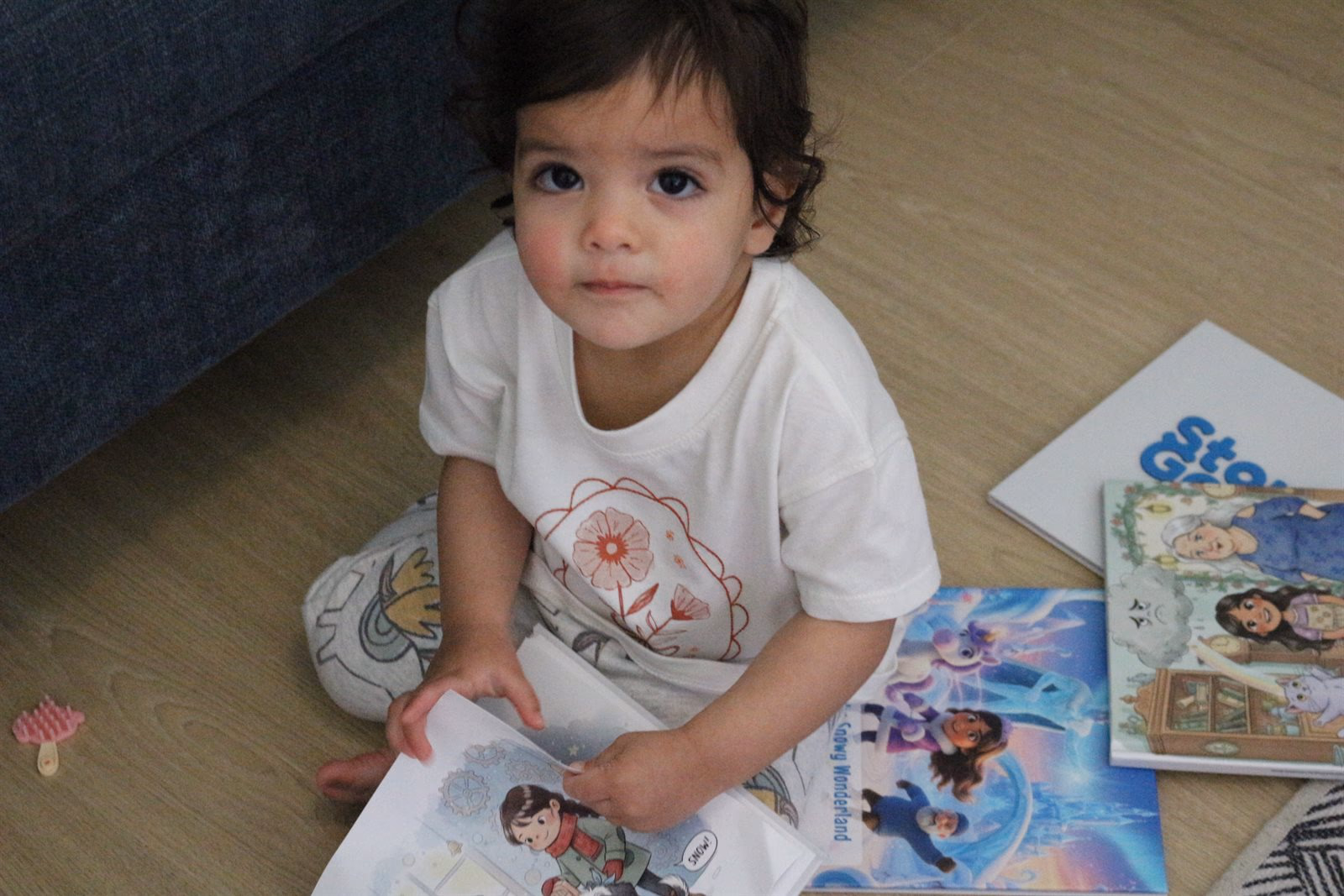 Child reading a personalized children's book