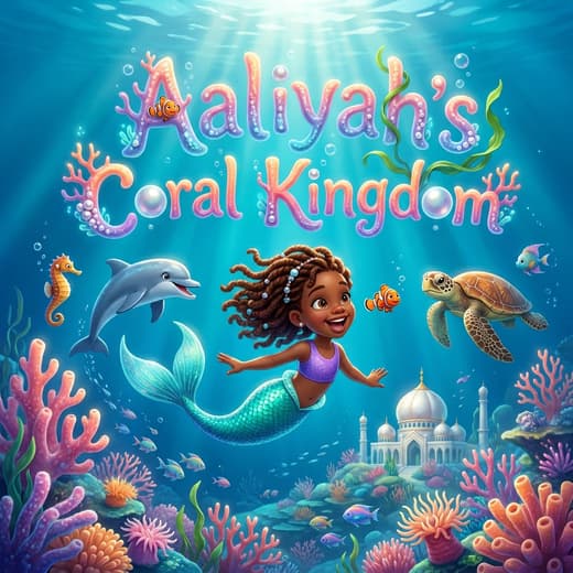 Aaliyah's Coral Kingdom, a personalized Story Genie book starring Aaliyah