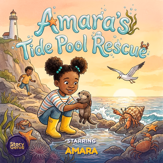 Amara's Tide Pool Rescue, a personalized Story Genie book starring Amara