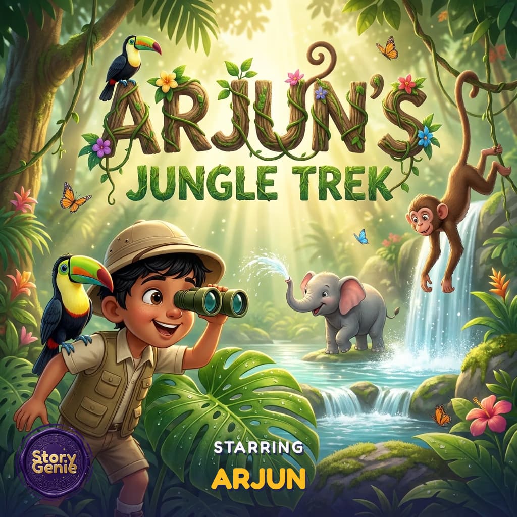 Arjun's Jungle Trek, a personalized Story Genie book starring Arjun