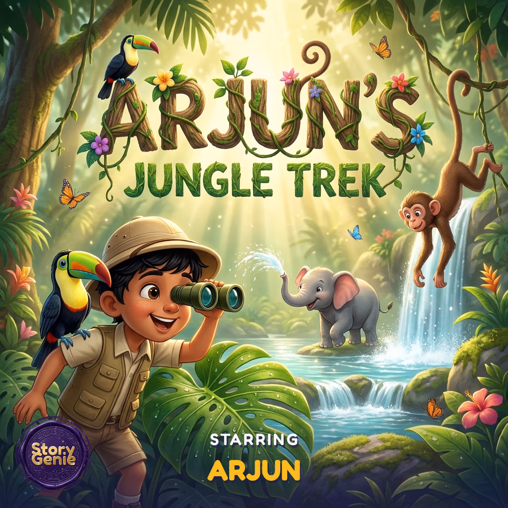 Arjun's Jungle Trek, a personalized Story Genie book starring Arjun