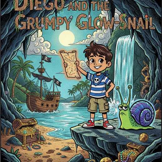 Diego and the Grumpy Glow-Snail, a personalized Story Genie book starring Diego