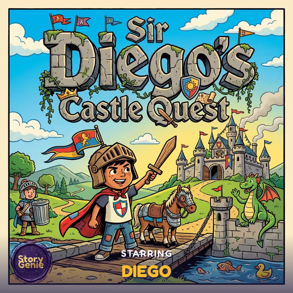 Sir Diego's Castle Quest, a personalized Story Genie book starring Diego