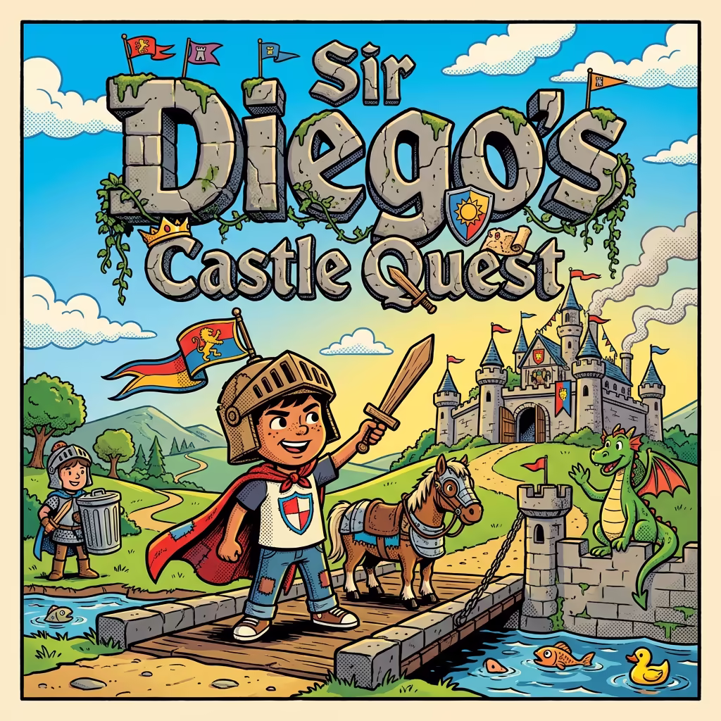 Sir Diego's Castle Quest, a personalized Story Genie book starring Diego