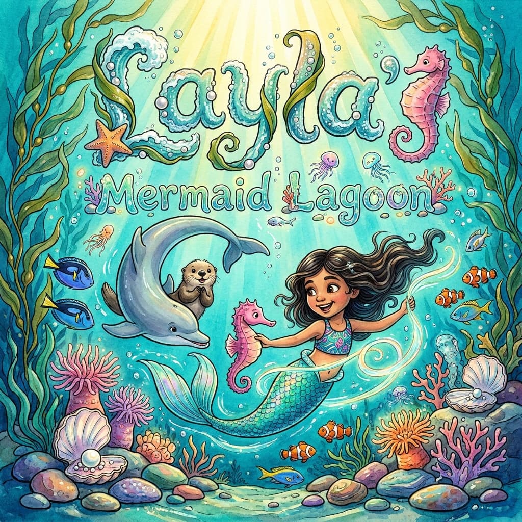 Layla's Mermaid Lagoon, a personalized Story Genie book starring Layla