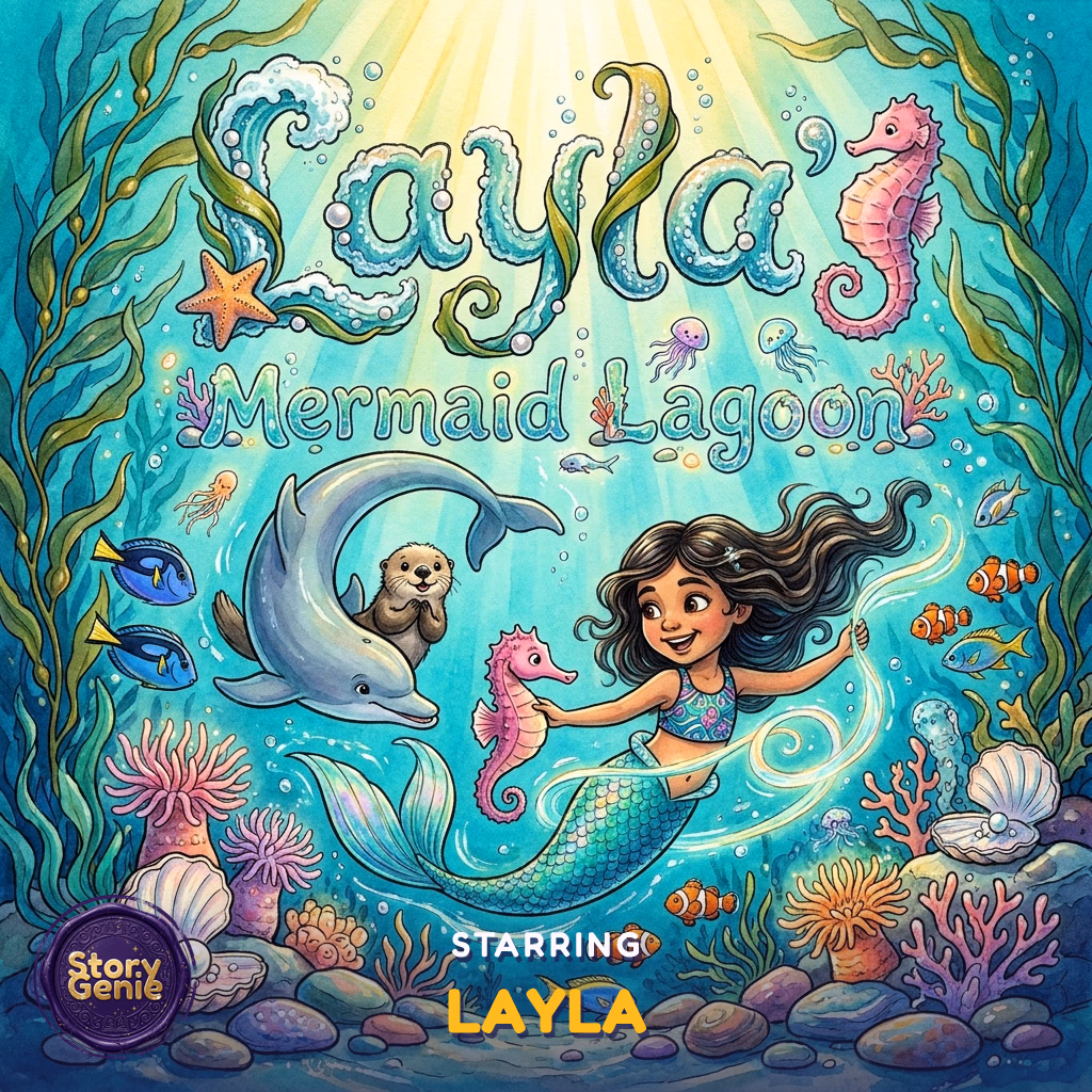 Layla's Mermaid Lagoon, a personalized Story Genie book starring Layla