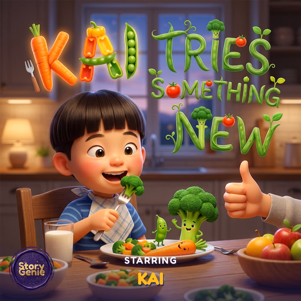 Kai Tries Something New, a personalized Story Genie book starring Kai