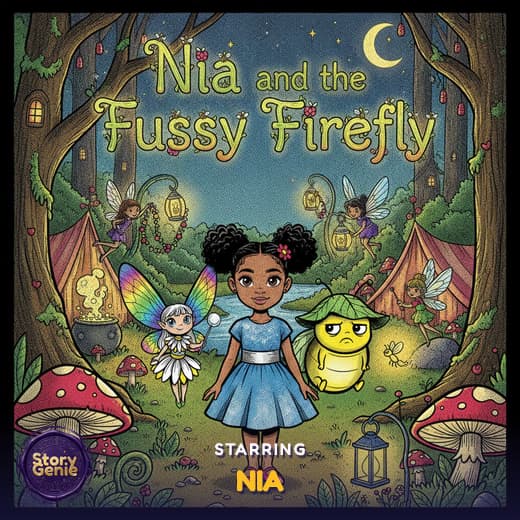 Nia and the Fussy Firefly, a personalized Story Genie book starring Nia
