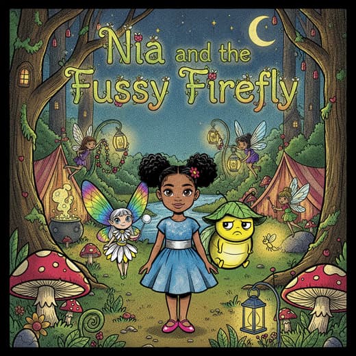 Nia and the Fussy Firefly, a personalized Story Genie book starring Nia