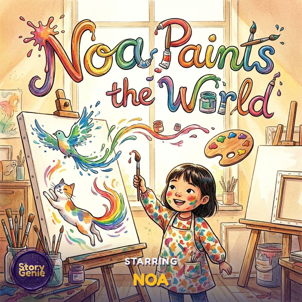 Noa Paints the World, a personalized Story Genie book starring Noa