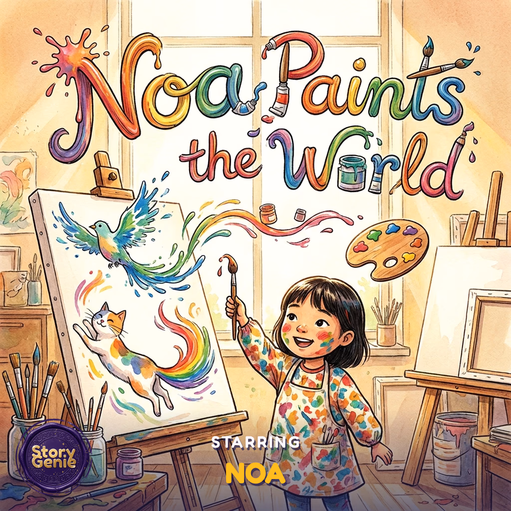 Noa Paints the World, a personalized Story Genie book starring Noa