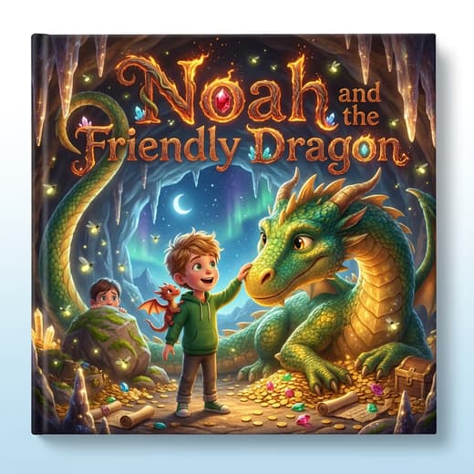 Noah and the Friendly Dragon, a personalized Story Genie book starring Noah