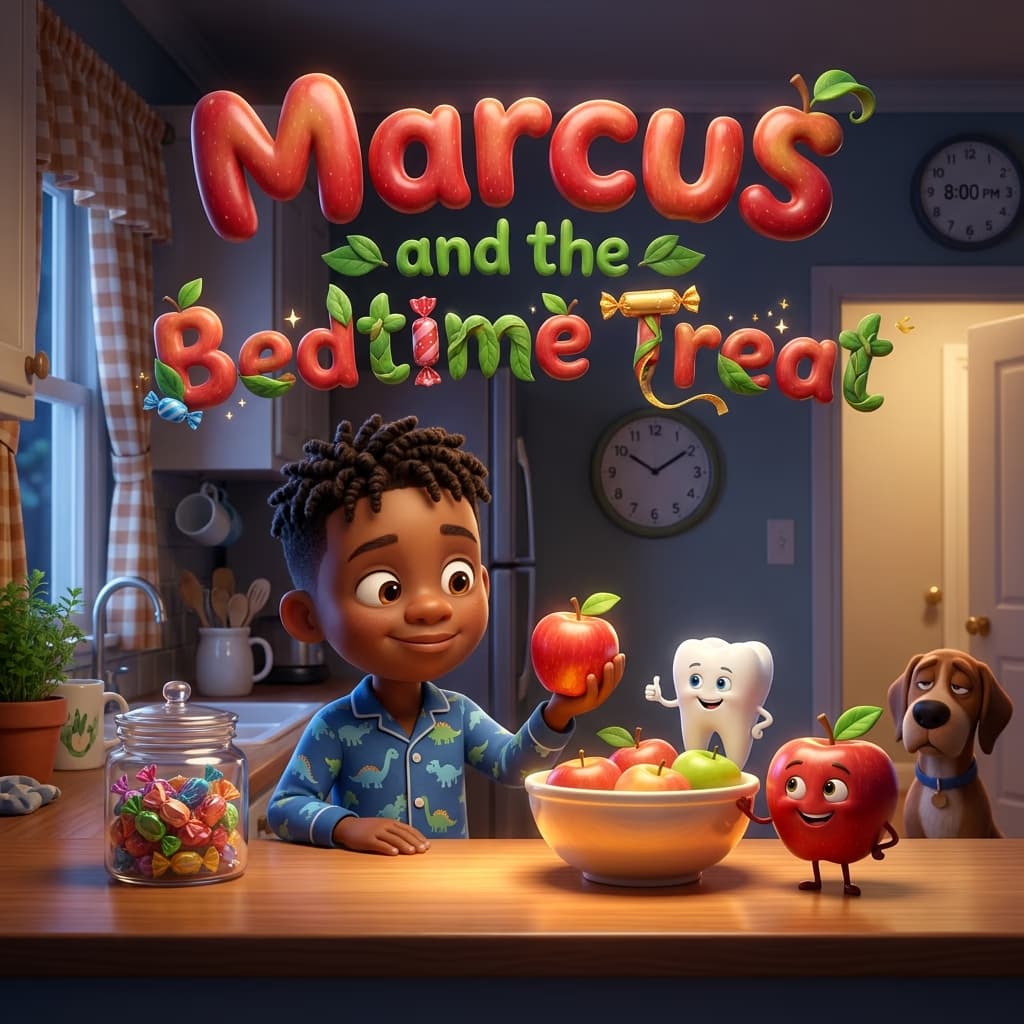 Marcus and the Bedtime Treat, a personalized Story Genie book starring Marcus