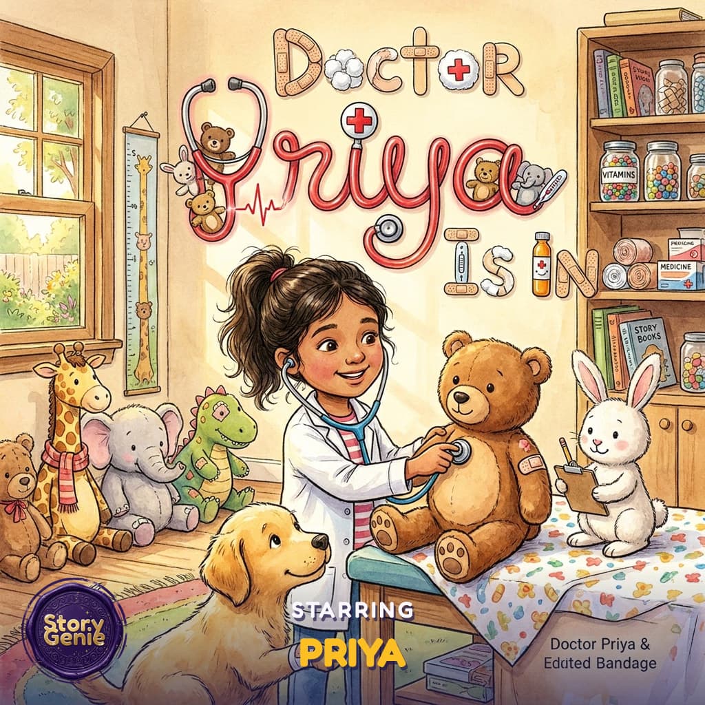 Doctor Priya Is In, a personalized Story Genie book starring Priya