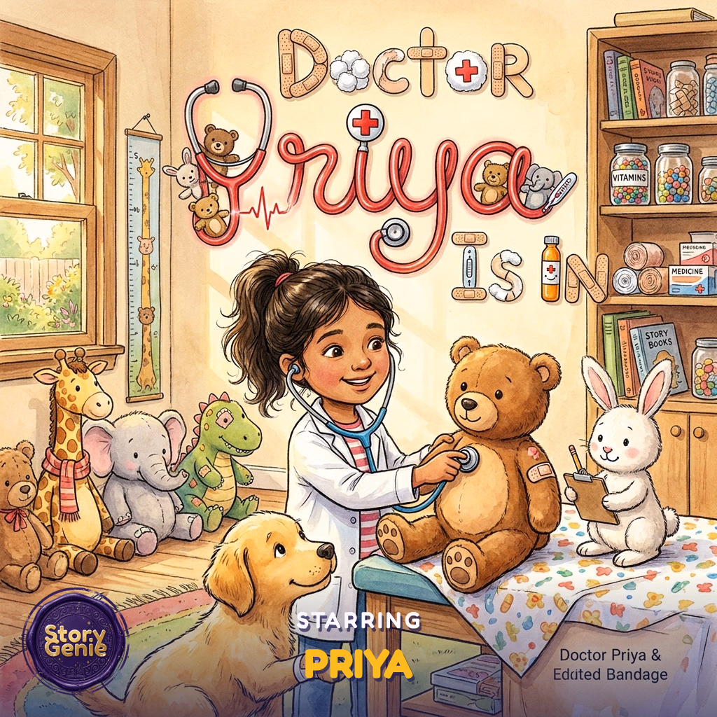 Doctor Priya Is In, a personalized Story Genie book starring Priya