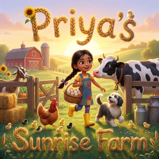 Priya's Sunrise Farm, a personalized Story Genie book starring Priya