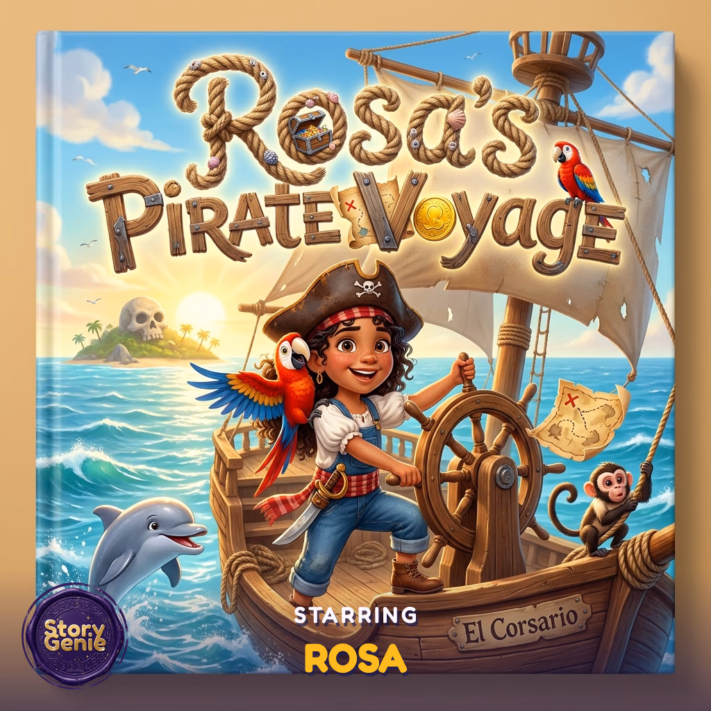 Rosa's Pirate Voyage, a personalized Story Genie book starring Rosa