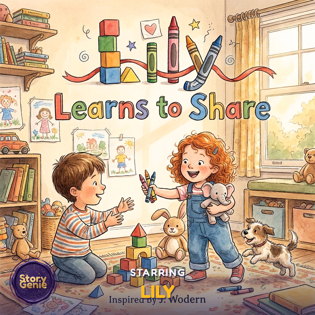 Lily Learns to Share, a personalized Story Genie book starring Lily