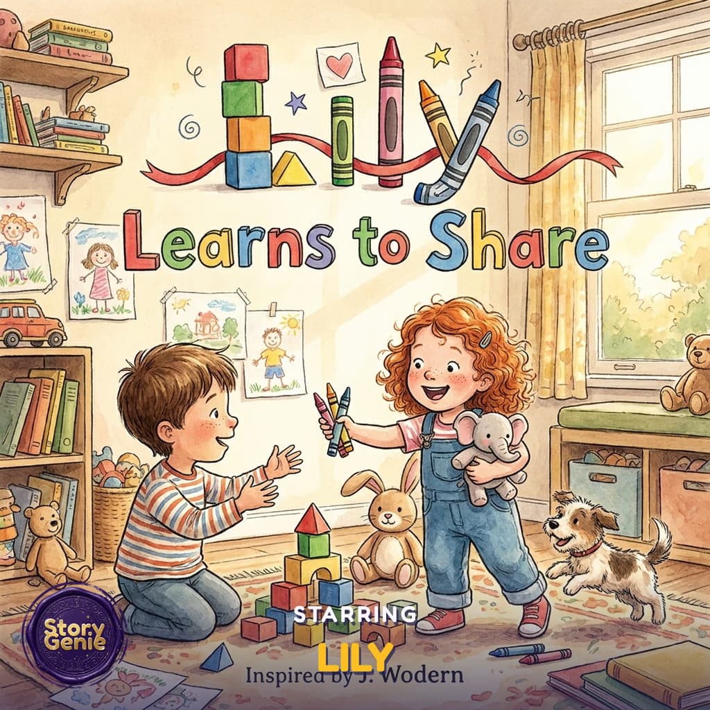 Lily Learns to Share, a personalized Story Genie book starring Lily