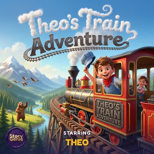 Theo's Train Adventure, a personalized Story Genie book starring Theo