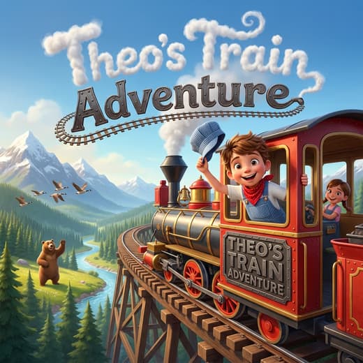 Theo's Train Adventure, a personalized Story Genie book starring Theo