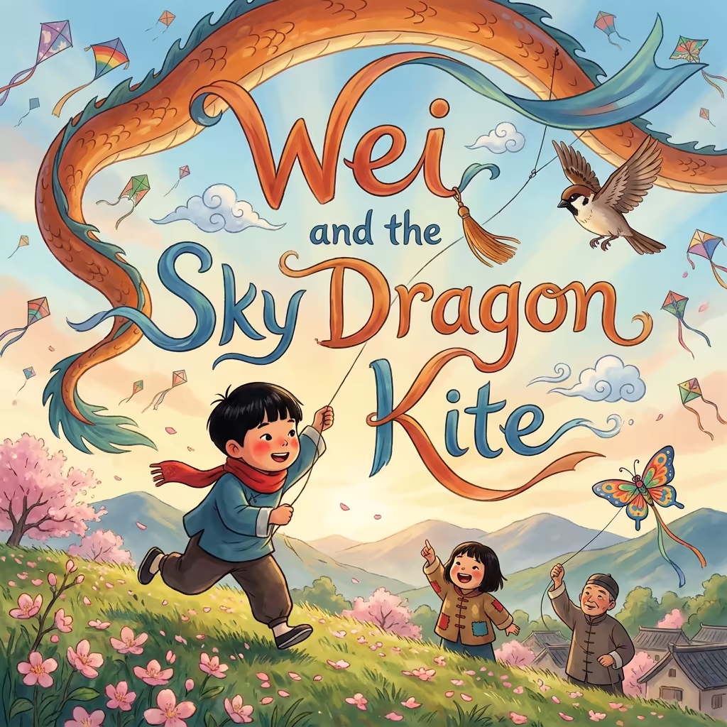 Wei and the Sky Dragon Kite, a personalized Story Genie book starring Wei