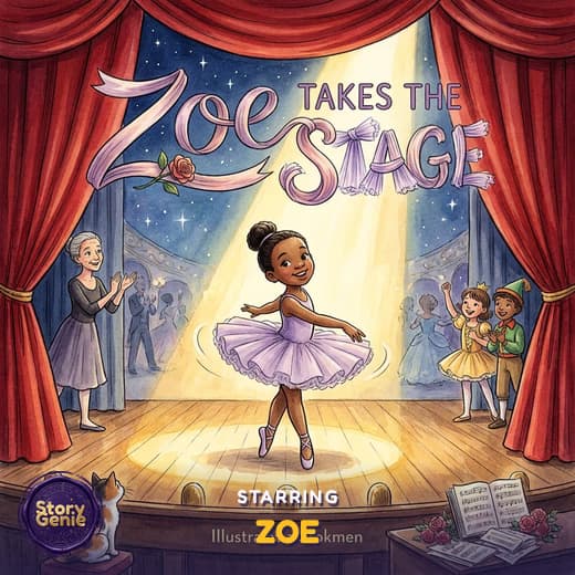 Zoe Takes the Stage, a personalized Story Genie book starring Zoe