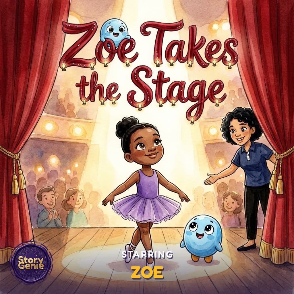 Zoe Takes the Stage, a personalized Story Genie book starring Zoe
