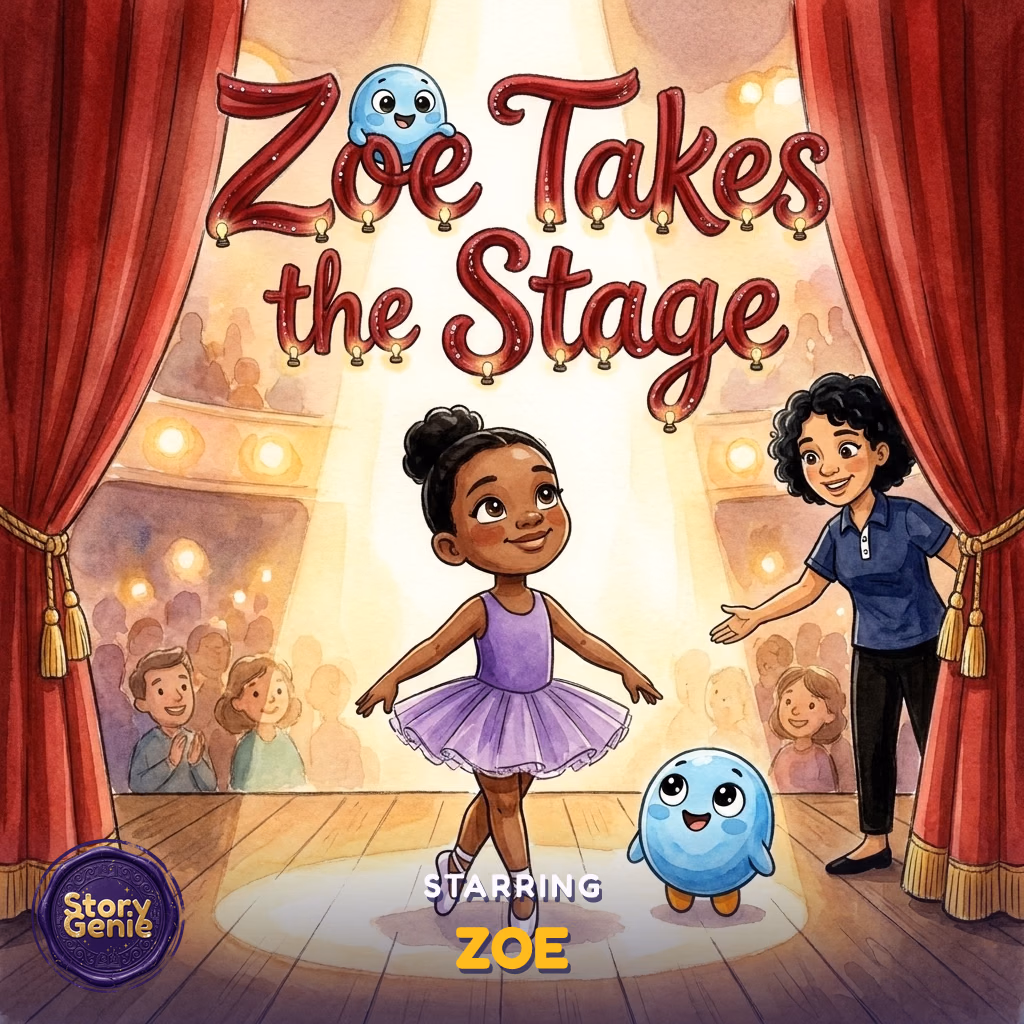 Zoe Takes the Stage, a personalized Story Genie book starring Zoe