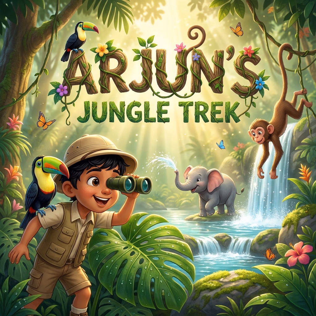Arjun's Jungle Trek, a personalized Story Genie book starring Arjun