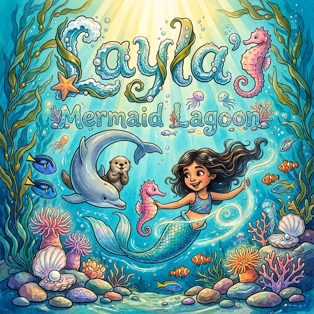 Layla's Mermaid Lagoon, a personalized Story Genie book starring Layla