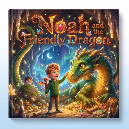 Noah and the Friendly Dragon, a personalized Story Genie book starring Noah